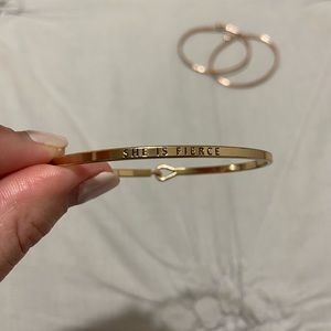 “She is Fierce” bangle - gold